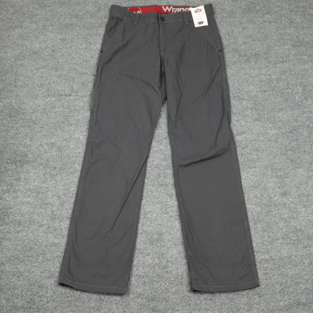 Wrangler Pants Men 32x30 Grey Outdoor Straight Fit Stretch Utility 112361367